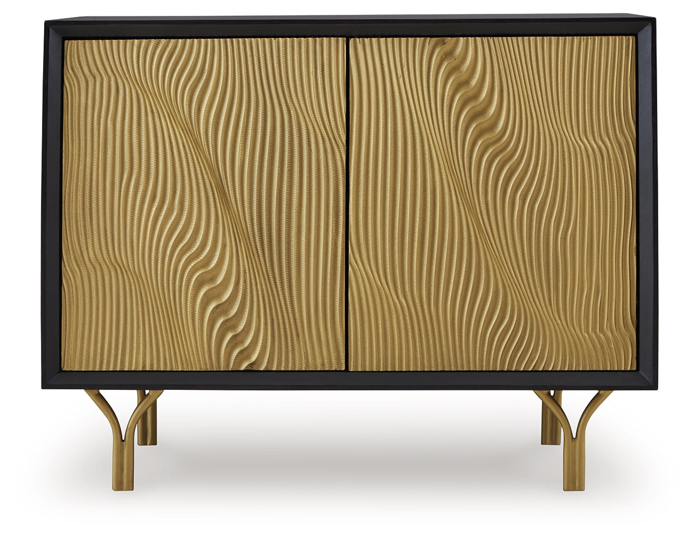 Tayner Black/Gold Finish Accent Cabinet (Online Special Price) - Ornate Home