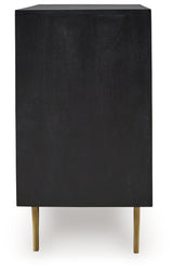 Tayner Black/Gold Finish Accent Cabinet (Online Special Price) - Ornate Home