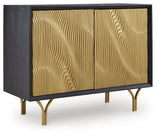 Tayner Black/Gold Finish Accent Cabinet - Ornate Home