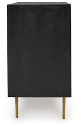 Tayner Black/Gold Finish Accent Cabinet - Ornate Home