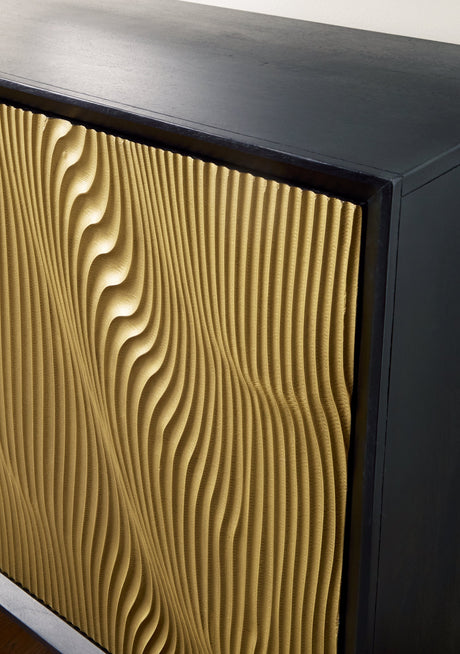 Tayner Black/Gold Finish Accent Cabinet - Ornate Home