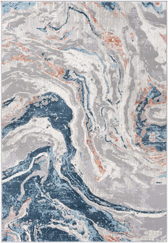 Tayport Blue Marble Rug - Clearance - Ornate Home