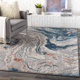 Tayport Blue Marble Rug - Clearance - Ornate Home