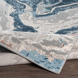 Tayport Blue Marble Rug - Clearance - Ornate Home