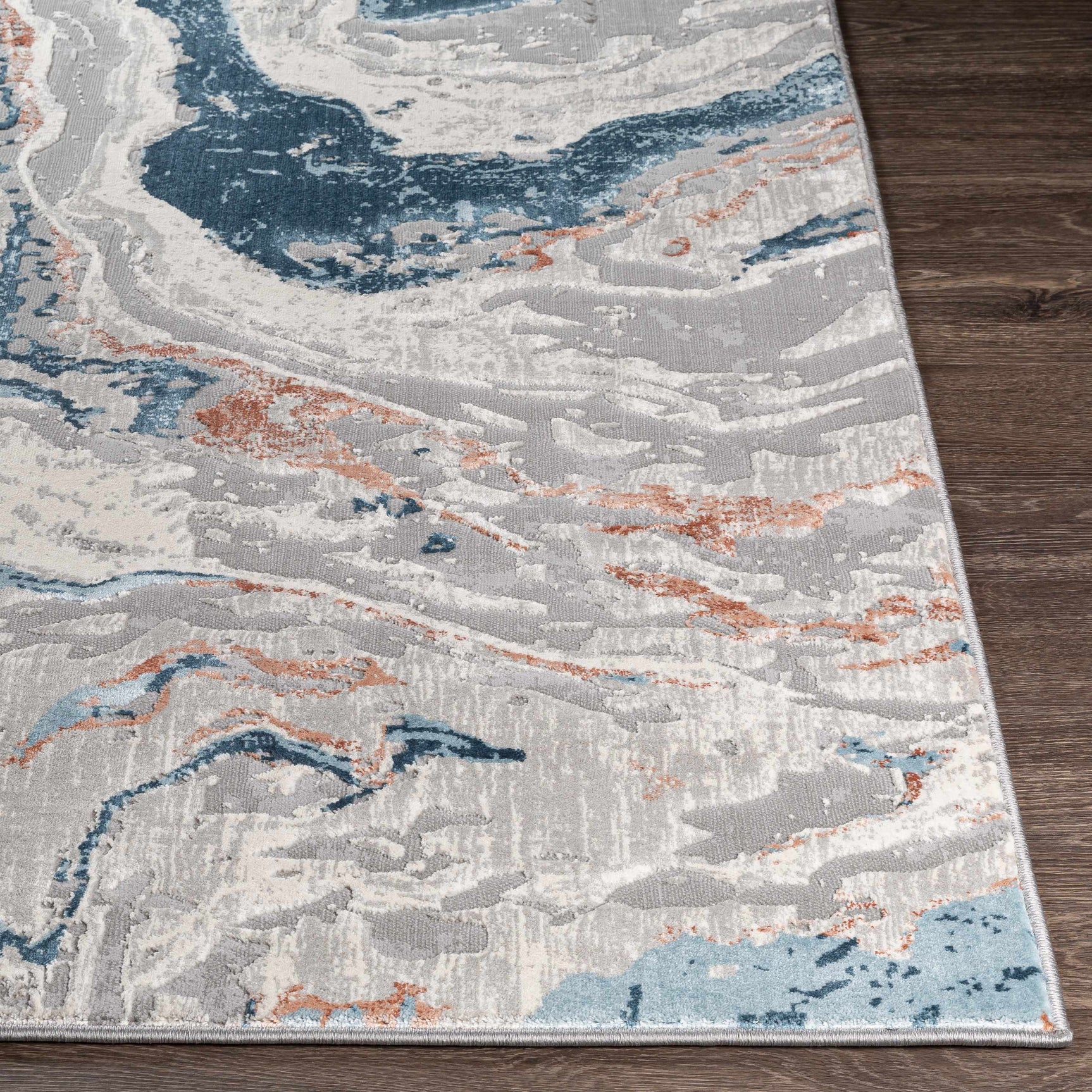 Tayport Blue Marble Rug - Clearance - Ornate Home