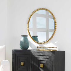 Taza Gold Round Mirror - Ornate Home