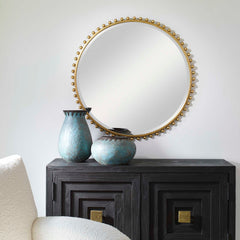 Taza Gold Round Mirror - Ornate Home