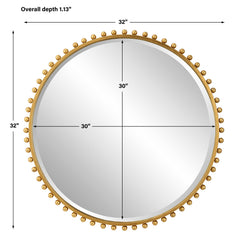 Taza Gold Round Mirror - Ornate Home