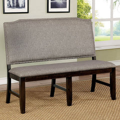 Teagan Dark Walnut/Gray Bench - Ornate Home