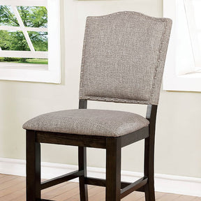 Teagan Dark Walnut/Gray Counter Height Chair (Set of 2) - Ornate Home