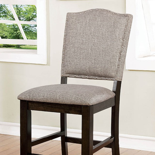 Teagan Dark Walnut/Gray Counter Height Chair (Set of 2) - Ornate Home