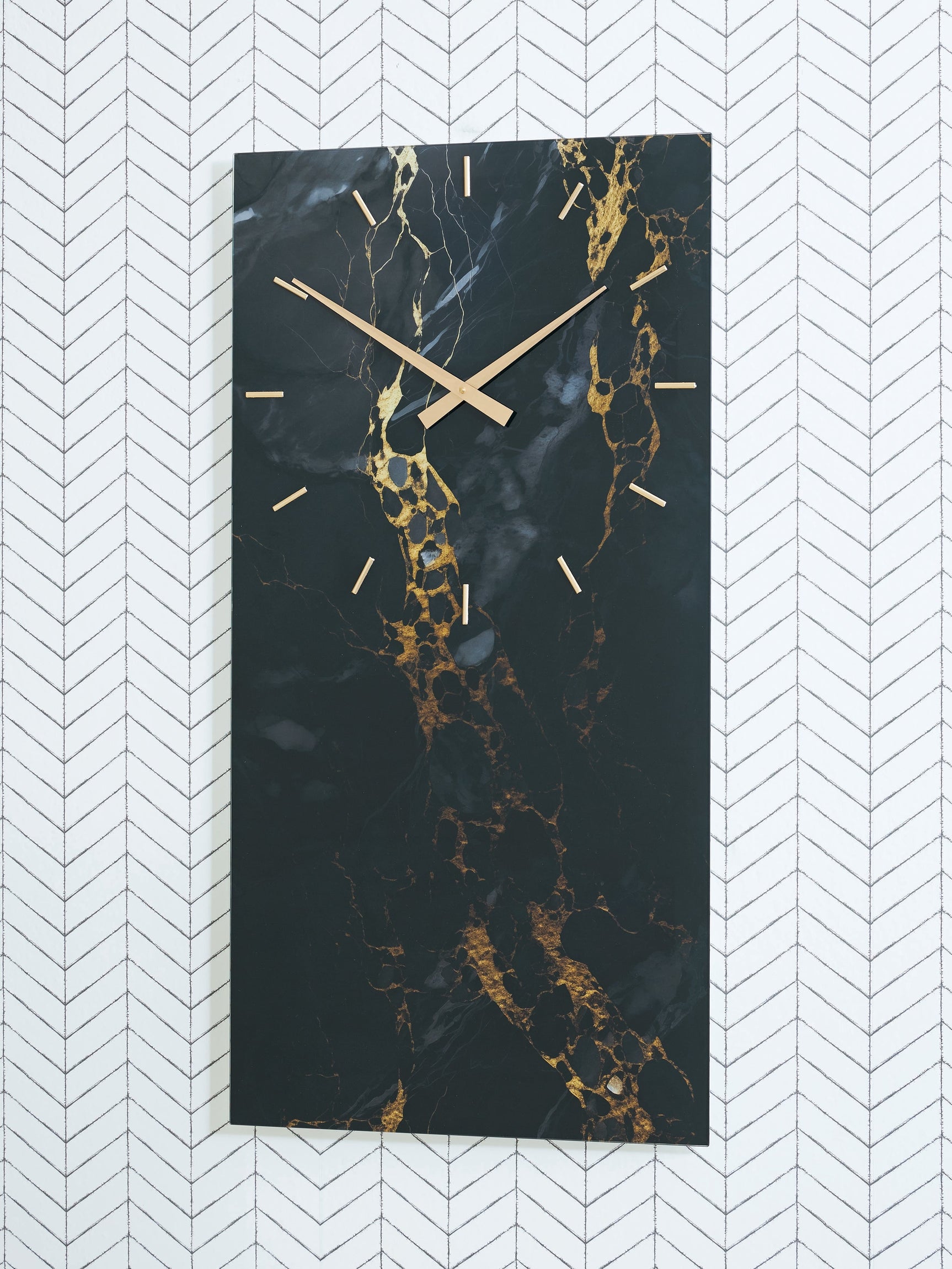Teague Black/Gold Wall Clock (Online Special Price) - Ornate Home