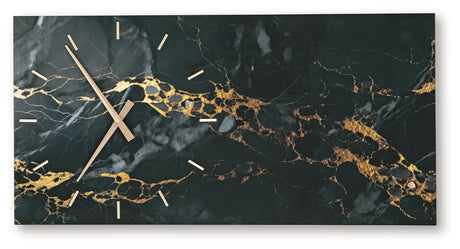 Teague Black/Gold Wall Clock - Ornate Home