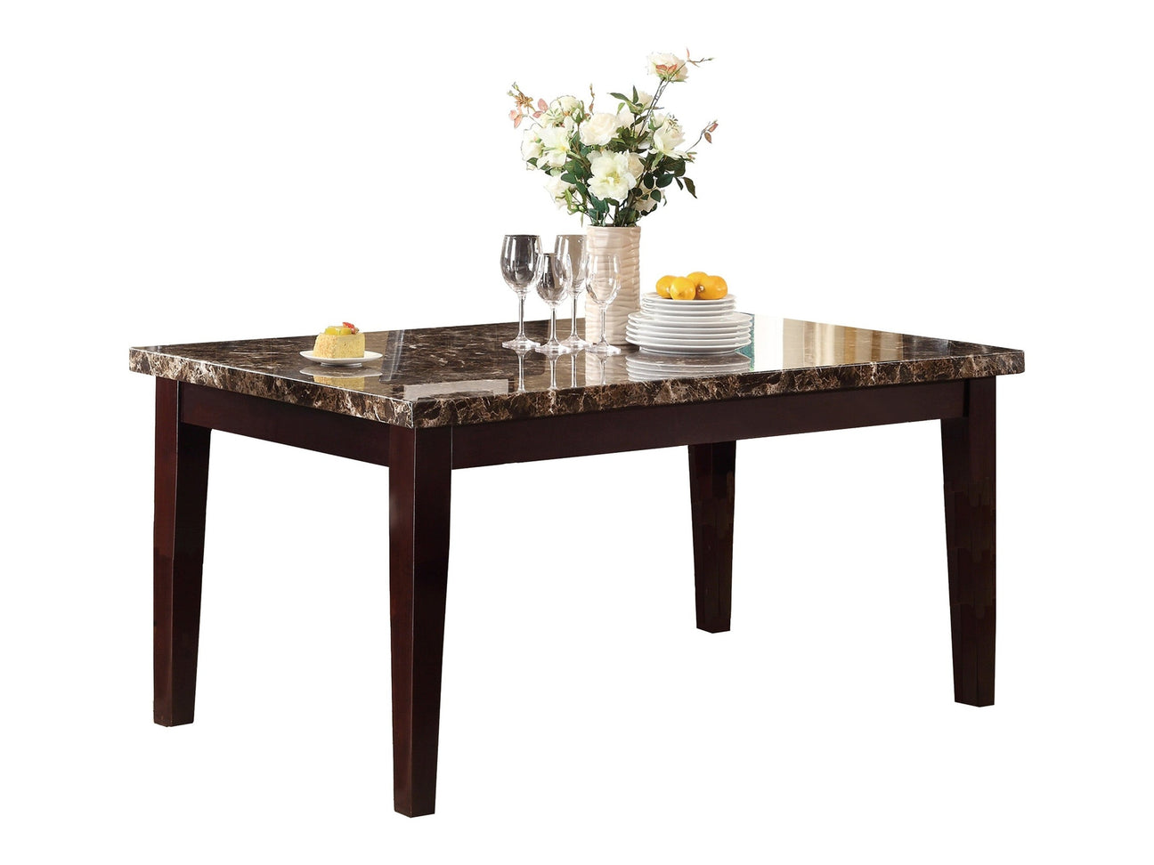 Teague Faux Marble Top Dining Room Table - Ornate Home