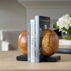 Teak And Noir Brown Bookends (Set of 2) - Ornate Home