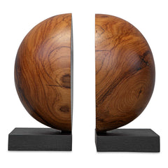 Teak And Noir Brown Bookends (Set of 2) - Ornate Home