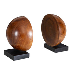 Teak And Noir Brown Bookends (Set of 2) - Ornate Home