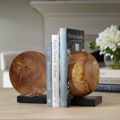 Teak And Noir Brown Bookends (Set of 2) - Ornate Home