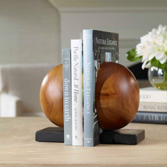 Teak And Noir Brown Bookends (Set of 2) - Ornate Home