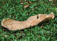 Teak Brown/Woodtone Leaf Bowl - Ornate Home