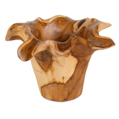 Teak Flow Brown Natural Outdoor Bowl - Ornate Home