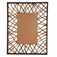 Teak Maze Brown/Woodtone Rectangle Mirror - Ornate Home