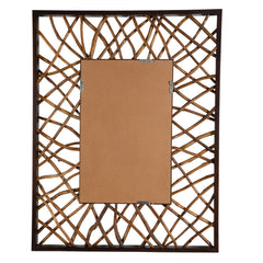 Teak Maze Brown/Woodtone Rectangle Mirror - Ornate Home
