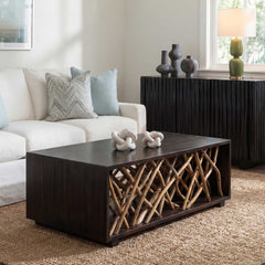 Teak Maze Woodtone Coffee Table - Ornate Home