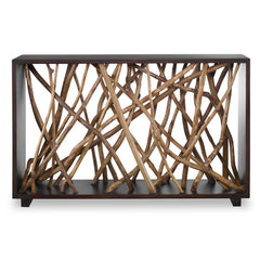 Teak Maze Woodtone Console Table - Ornate Home