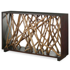 Teak Maze Woodtone Console Table - Ornate Home