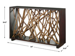 Teak Maze Woodtone Console Table - Ornate Home
