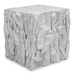 Teak Root White Bunching Cube - Ornate Home