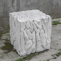 Teak Root White Bunching Cube - Ornate Home