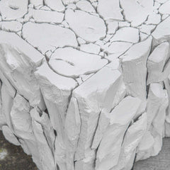 Teak Root White Bunching Cube - Ornate Home