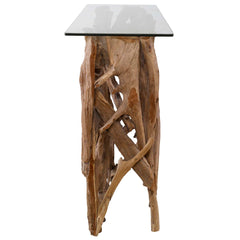 Teak Wood Woodtone Console - Ornate Home