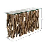 Teak Wood Woodtone Console - Ornate Home