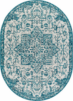 Teal Kilmacolm Indoor & Outdoor Area Rug - Clearance - Ornate Home