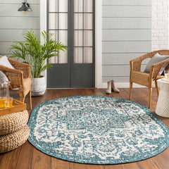 Teal Kilmacolm Indoor & Outdoor Area Rug - Clearance - Ornate Home