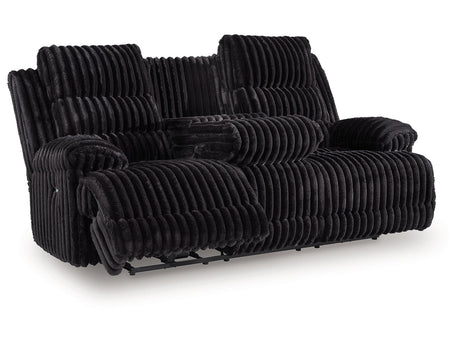Technique Onyx Power Reclining Sofa with Drop Down Table - Ornate Home
