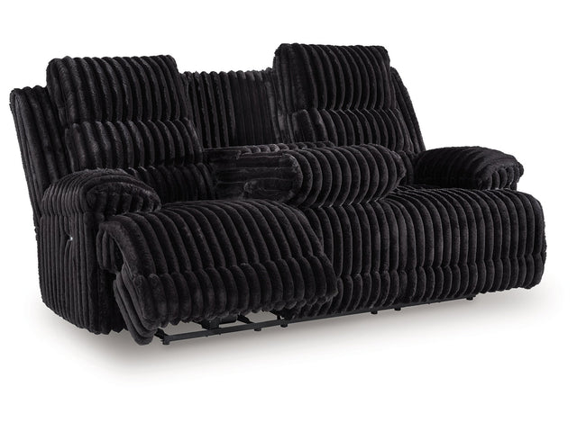 Technique Onyx Power Reclining Sofa with Drop Down Table - Ornate Home