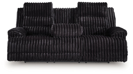 Technique Onyx Power Reclining Sofa with Drop Down Table - Ornate Home