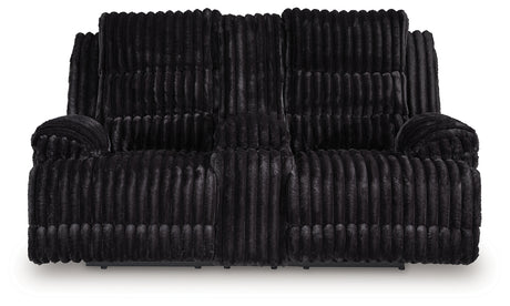 Technique Onyx Reclining Loveseat with Console - Ornate Home