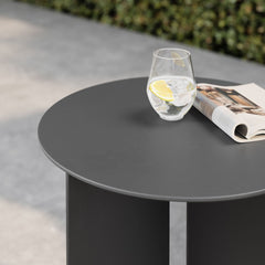 Tecton Charcoal Outdoor Patio Aluminum Side Table - Ornate Home