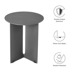 Tecton Charcoal Outdoor Patio Aluminum Side Table - Ornate Home
