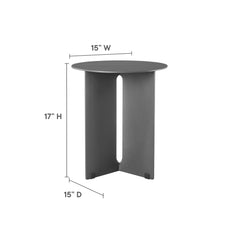 Tecton Charcoal Outdoor Patio Aluminum Side Table - Ornate Home