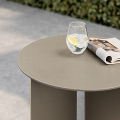 Tecton Khaki Outdoor Patio Aluminum Side Table - Ornate Home