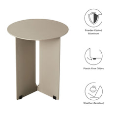 Tecton Khaki Outdoor Patio Aluminum Side Table - Ornate Home