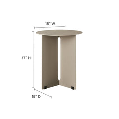 Tecton Khaki Outdoor Patio Aluminum Side Table - Ornate Home