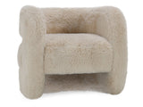 Teddy Beige Plush Accent Chair - Ornate Home