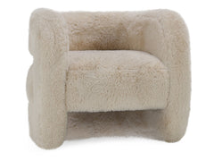 Teddy Beige Plush Accent Chair - Ornate Home